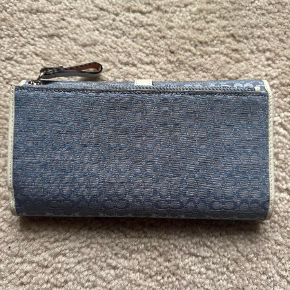 Coach Signature Blue Monogram Shoulder Bag + Matching Wallet - Picture 8 of 8
